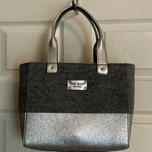 Kate Spade Charcoal and Silver Felt Tote